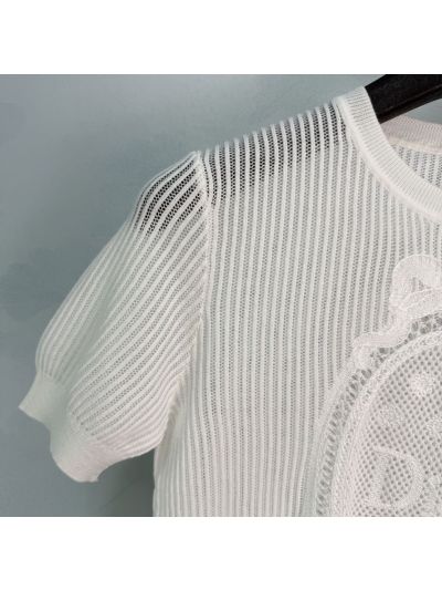 Dior Crew Neck Short Sleeve Pants in White