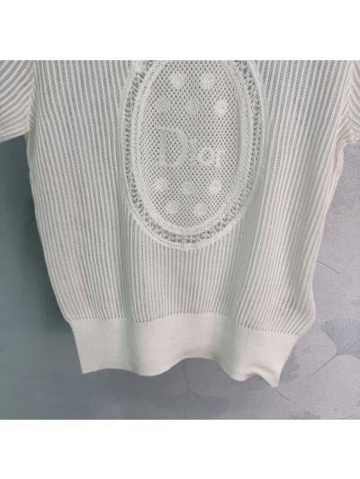 Dior Crew Neck Short Sleeve Pants in White