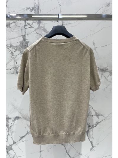 Dior Crew Neck Short Sleeve T-Shirt in Beige