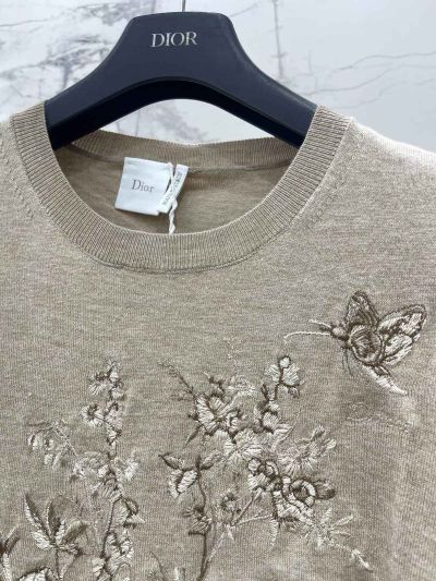 Dior Crew Neck Short Sleeve T-Shirt in Beige