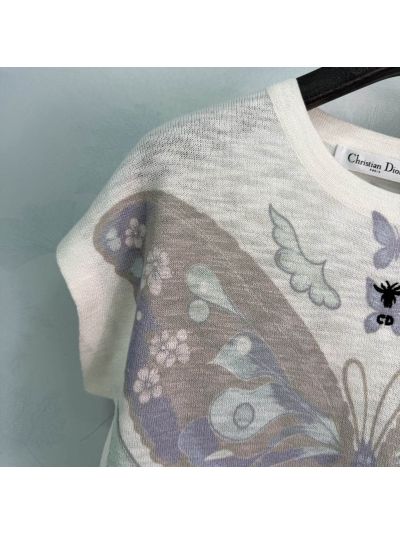 Dior Crew Neck Short Sleeve T-Shirt in Multicolor