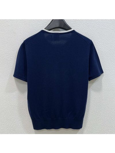 Dior Crew Neck Short Sleeve T-Shirt in Navy