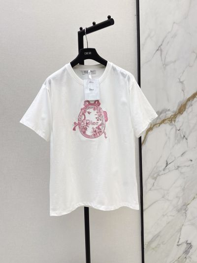 Dior Crew Neck Short Sleeve T-Shirt in White