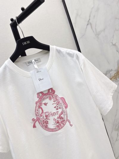 Dior Crew Neck Short Sleeve T-Shirt in White