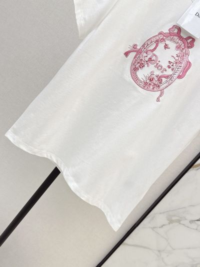 Dior Crew Neck Short Sleeve T-Shirt in White