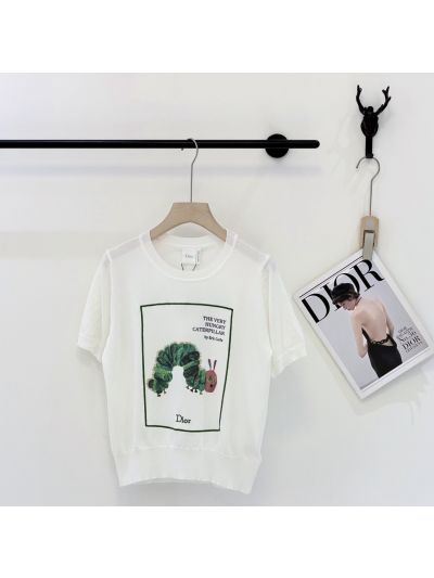 Dior Crew Neck Short Sleeve T-Shirt in White