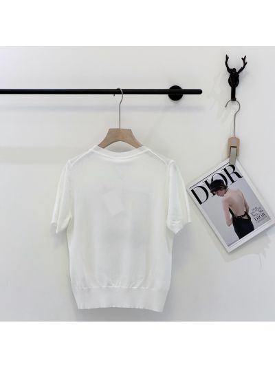 Dior Crew Neck Short Sleeve T-Shirt in White