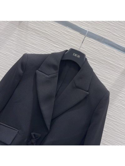 Dior Cropped Contrast-Trim Set in Black