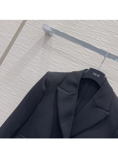 Dior Cropped Contrast-Trim Set in Black