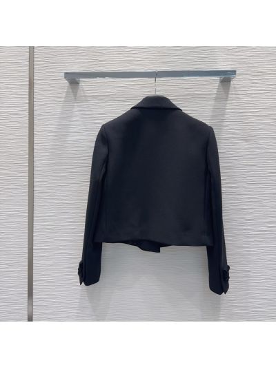 Dior Cropped Contrast-Trim Set in Black