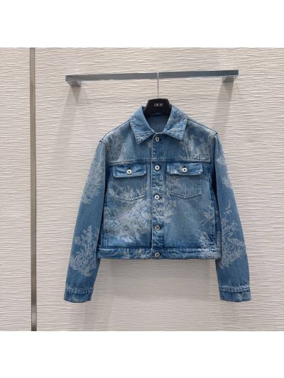 Dior Denim Button-Front Coat in Blue