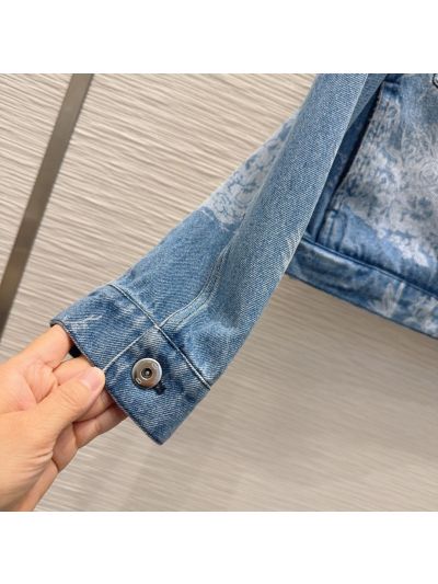 Dior Denim Button-Front Coat in Blue