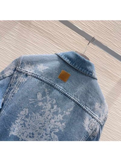 Dior Denim Button-Front Coat in Blue