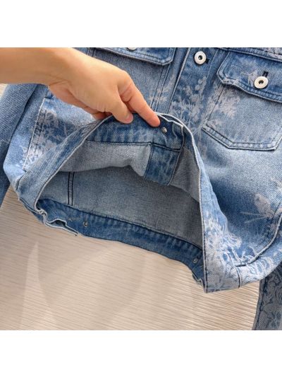 Dior Denim Button-Front Coat in Blue