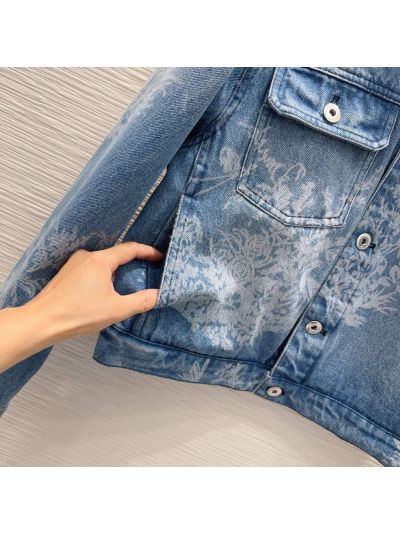 Dior Denim Button-Front Coat in Blue