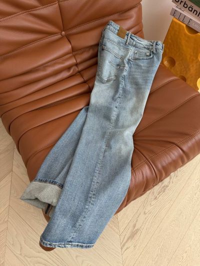 Dior Denim Button-Front Pants in Light Blue