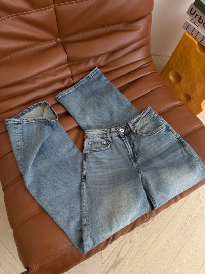 Dior Denim Button-Front Pants in Light Blue