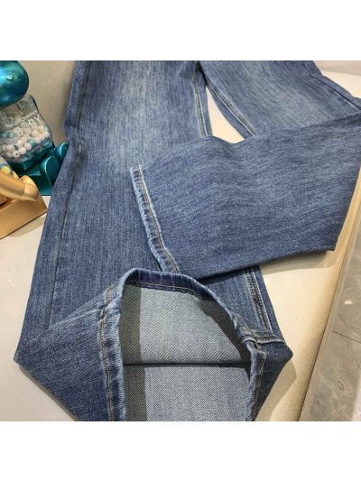 Dior Denim Contrast-Trim Pants in Blue