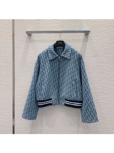 Dior Denim Contrast-Trim Set in Blue