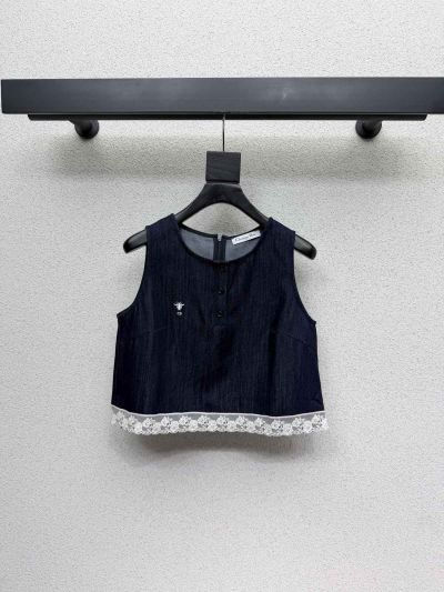 Dior Denim Contrast-Trim Set in Navy