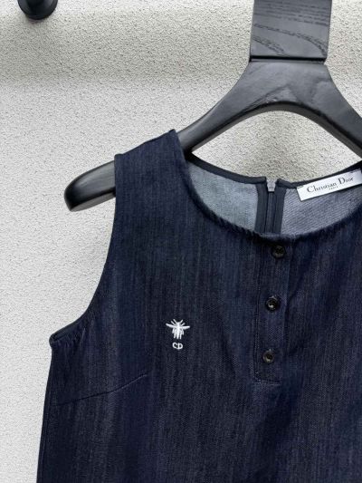 Dior Denim Contrast-Trim Set in Navy
