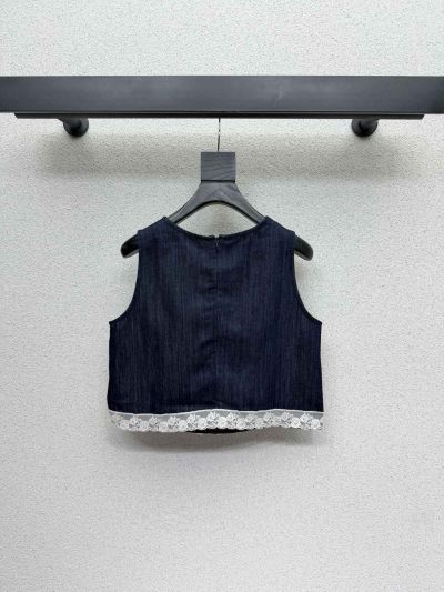 Dior Denim Contrast-Trim Set in Navy