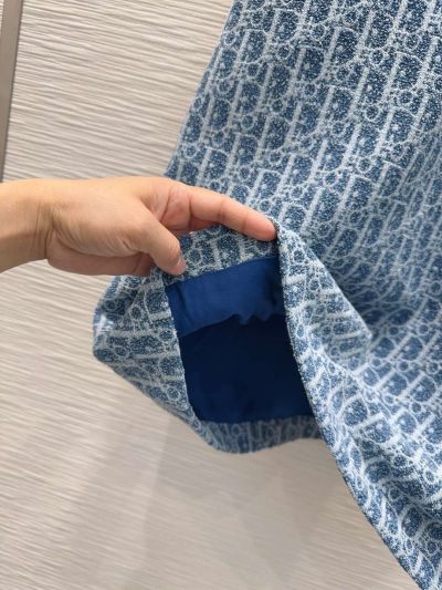 Dior Denim Monogram Dress in Blue and White