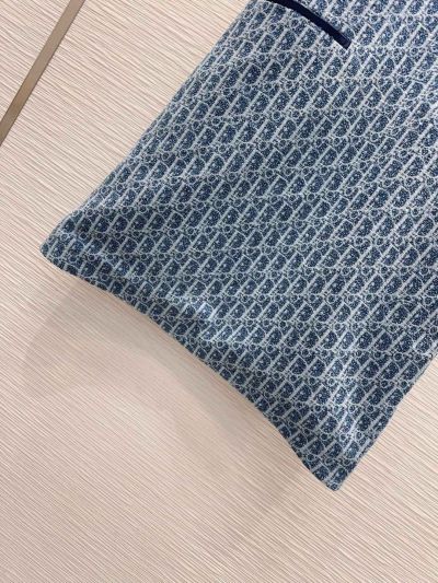 Dior Denim Monogram Dress in Blue and White