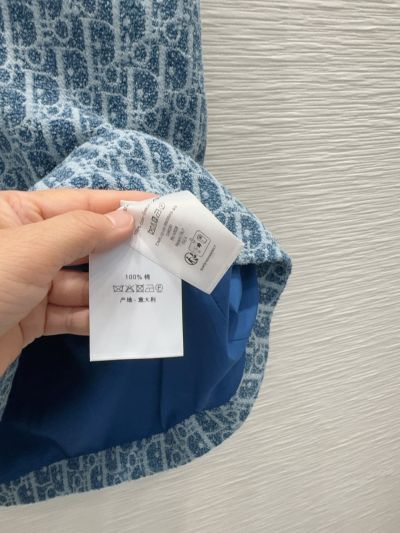 Dior Denim Monogram Dress in Blue and White
