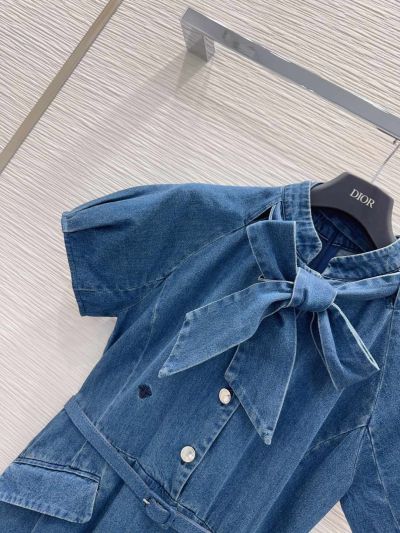 Dior Denim Short Sleeve Dress in Blue