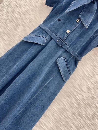 Dior Denim Short Sleeve Dress in Blue