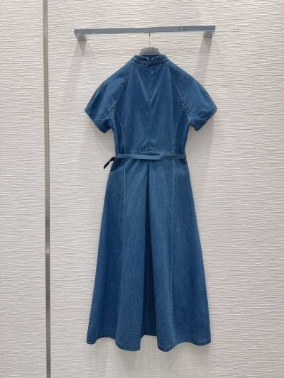 Dior Denim Short Sleeve Dress in Blue