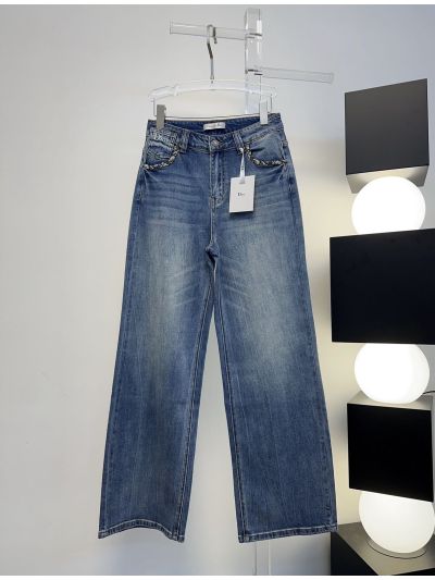 Dior Denim Wide-Leg Pants in Blue