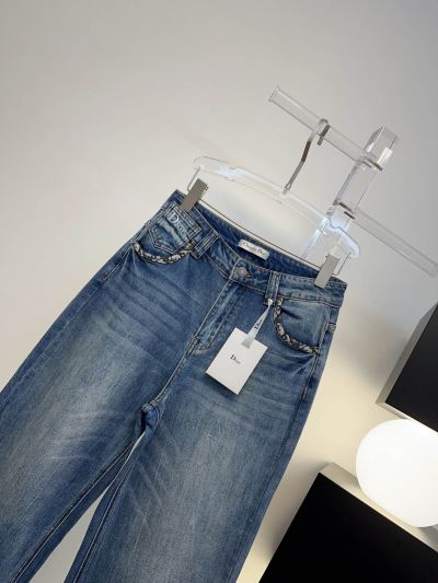 Dior Denim Wide-Leg Pants in Blue