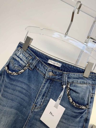 Dior Denim Wide-Leg Pants in Blue