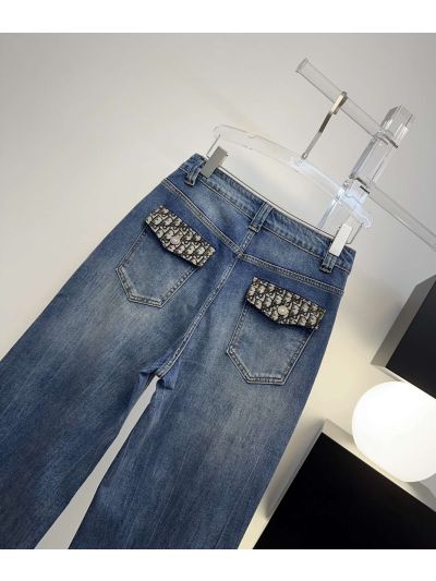 Dior Denim Wide-Leg Pants in Blue