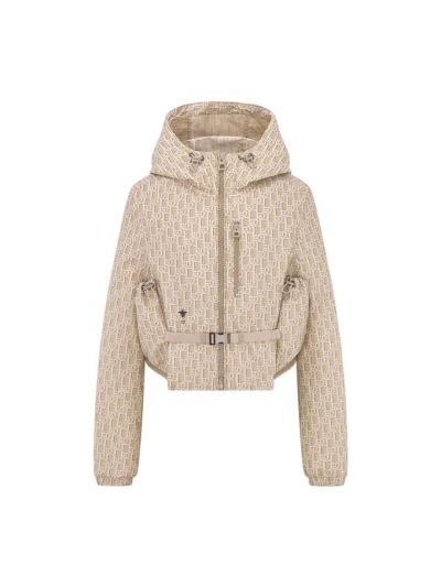 Dior Drawstring Monogram Jacket in Beige