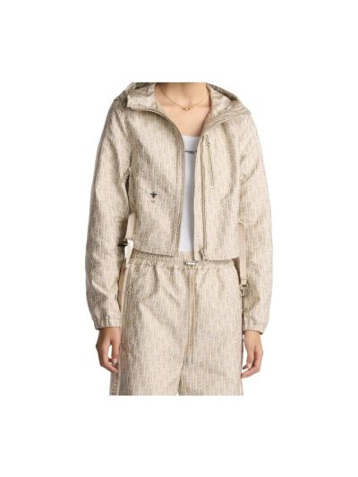 Dior Drawstring Monogram Jacket in Beige