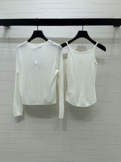 Dior Embroidered Button-Front Cardigan in White