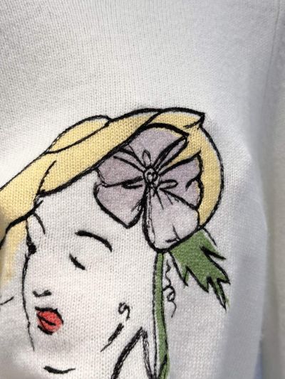 Dior Embroidered Cashmere Sweater in White