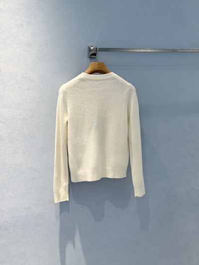 Dior Embroidered Cashmere Sweater in White