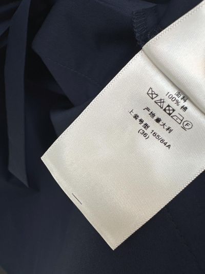 Dior Embroidered Contrast-Trim Dress in Navy