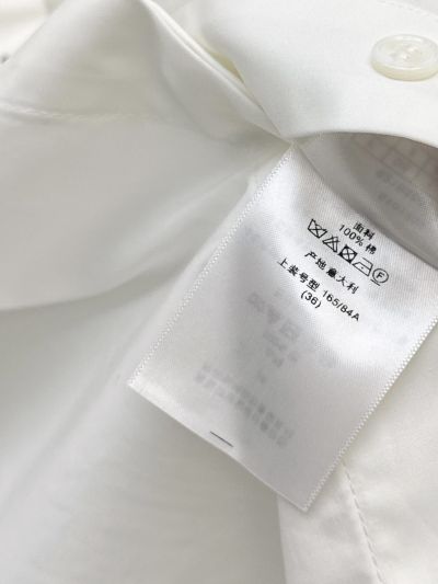 Dior Embroidered Contrast-Trim Shirt in White