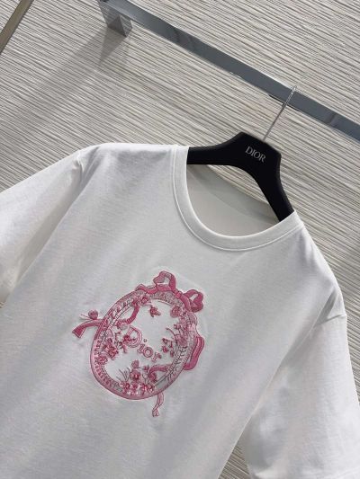 Dior Embroidered Crew Neck T-Shirt in White