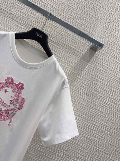 Dior Embroidered Crew Neck T-Shirt in White