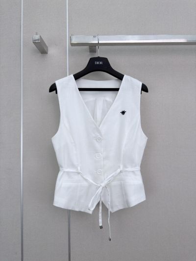 Dior Embroidered Linen Set in White