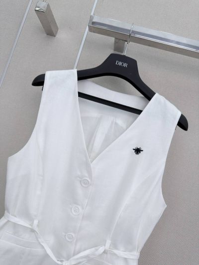 Dior Embroidered Linen Set in White