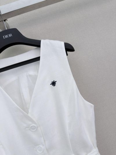 Dior Embroidered Linen Set in White