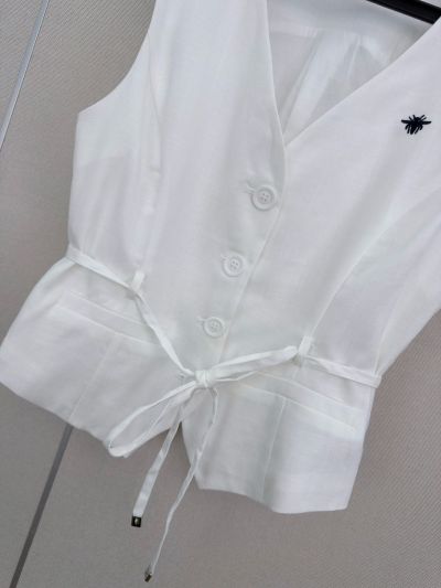 Dior Embroidered Linen Set in White