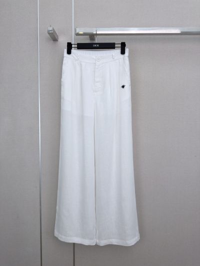 Dior Embroidered Linen Set in White